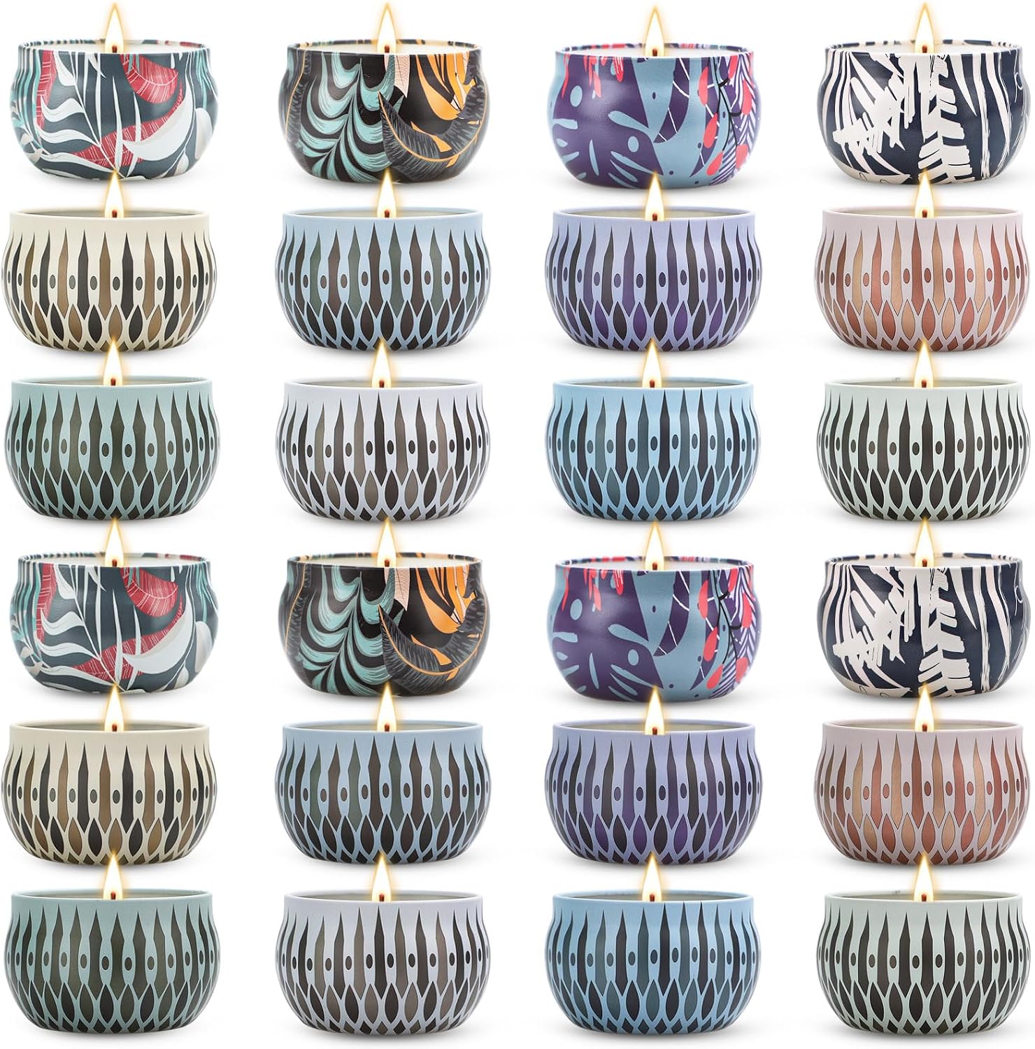 12 Scented Candles in Decorative Tins, Soy Wax Gift Set - Image 9