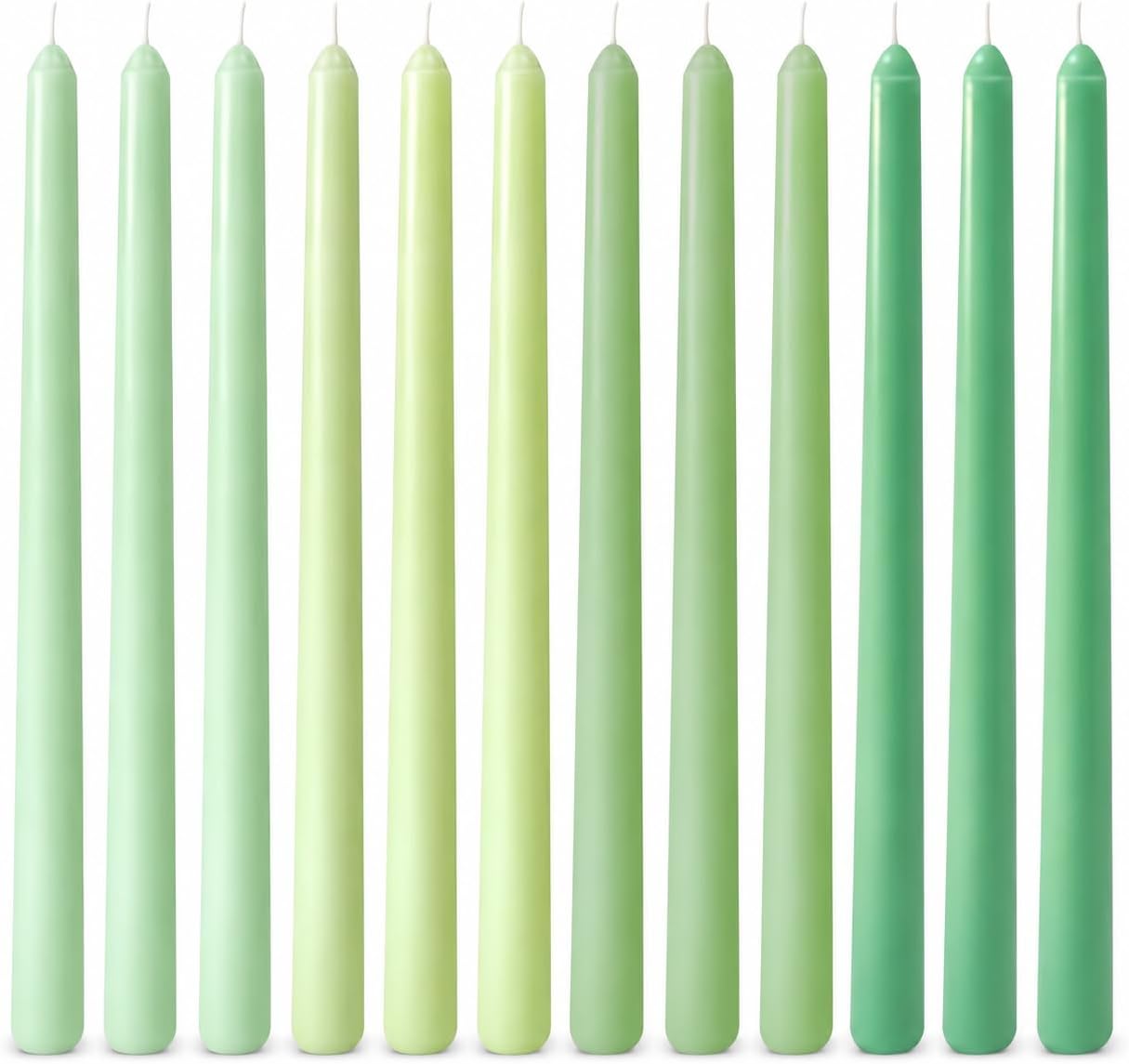 12 Unscented Taper Candles, Earth Tone Gradient, 10 Inch - Image 9
