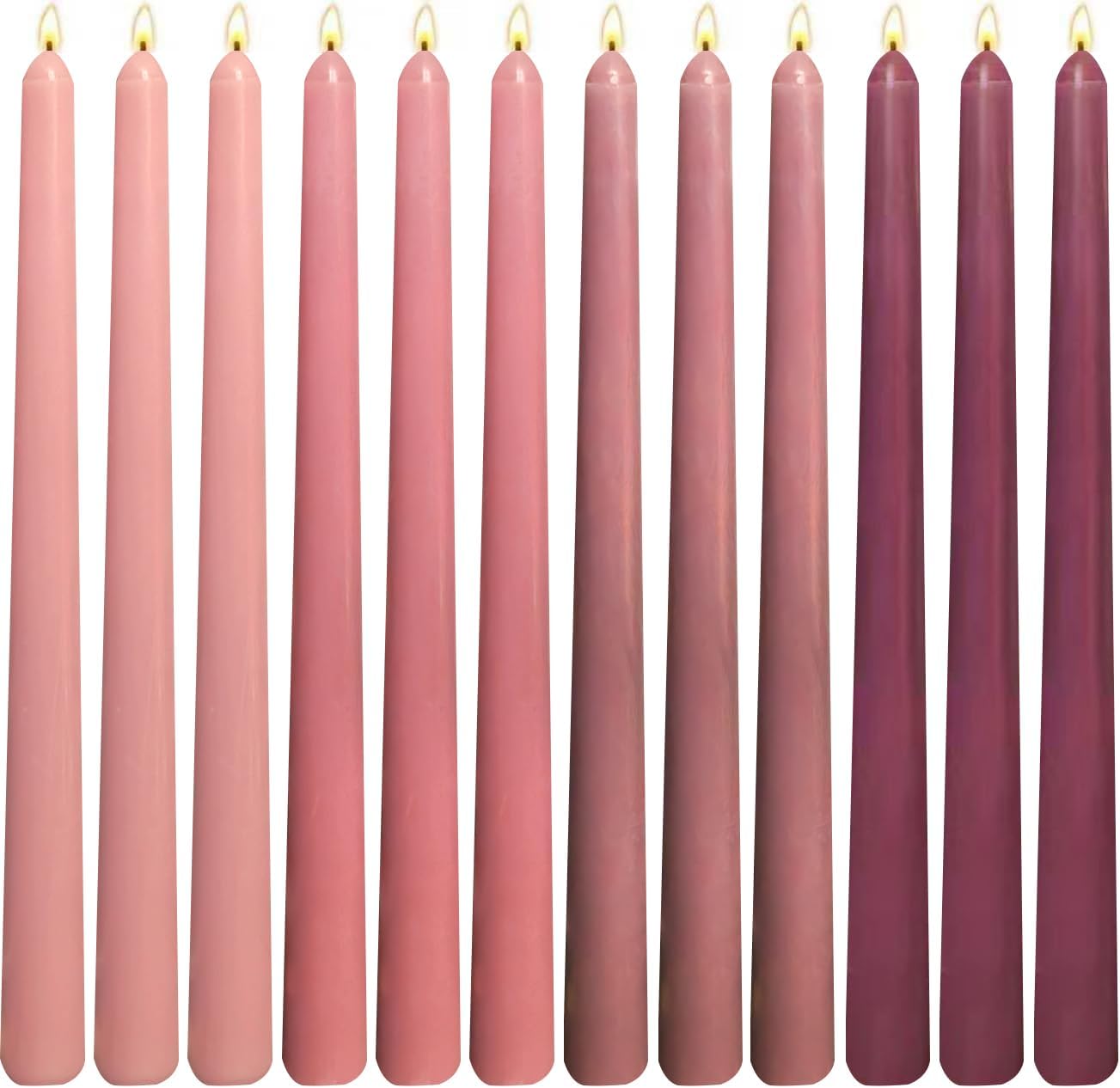 12 Unscented Taper Candles, Earth Tone Gradient, 10 Inch - Image 15