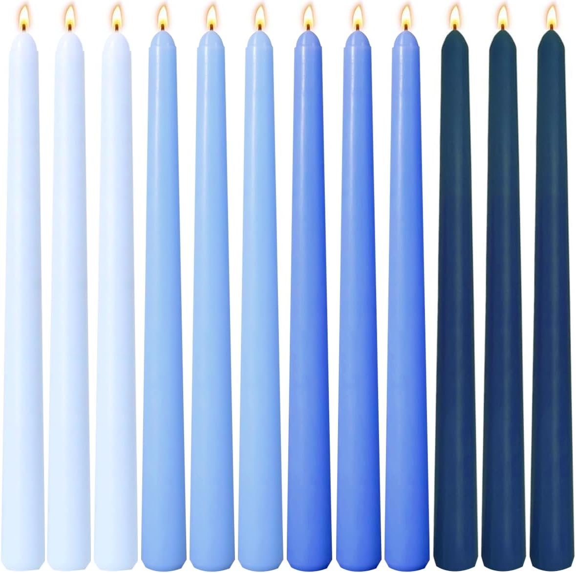 12 Unscented Taper Candles, Earth Tone Gradient, 10 Inch - Image 11