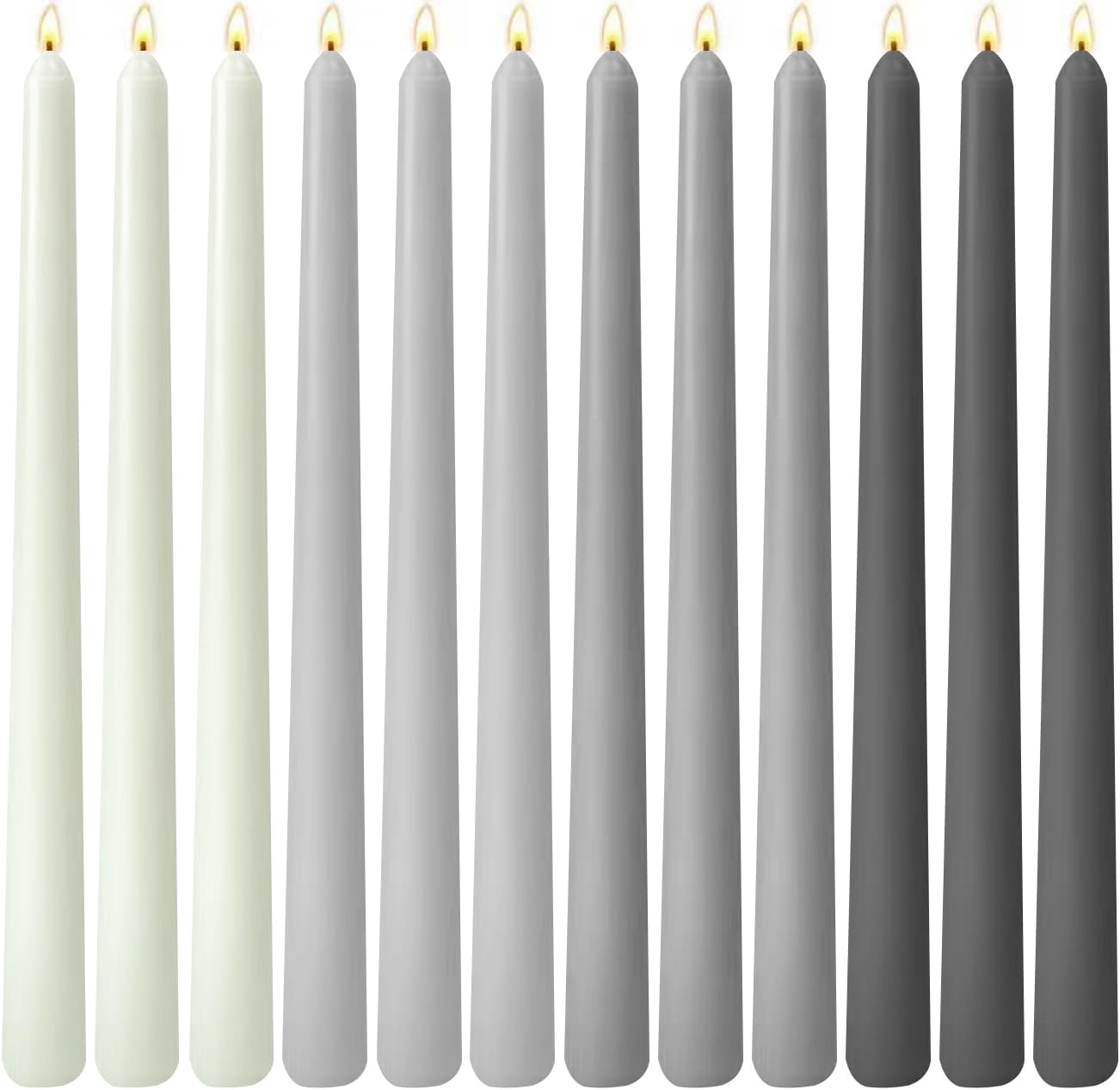 12 Unscented Taper Candles, Earth Tone Gradient, 10 Inch - Image 17