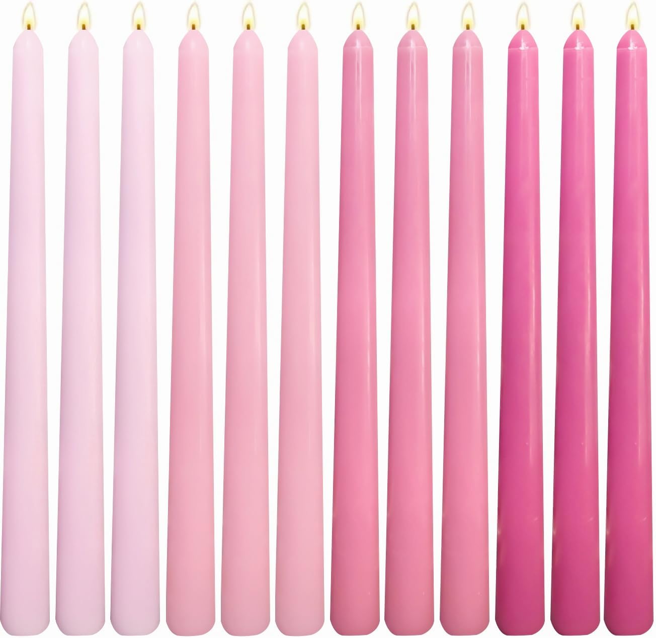 12 Unscented Taper Candles, Earth Tone Gradient, 10 Inch - Image 14