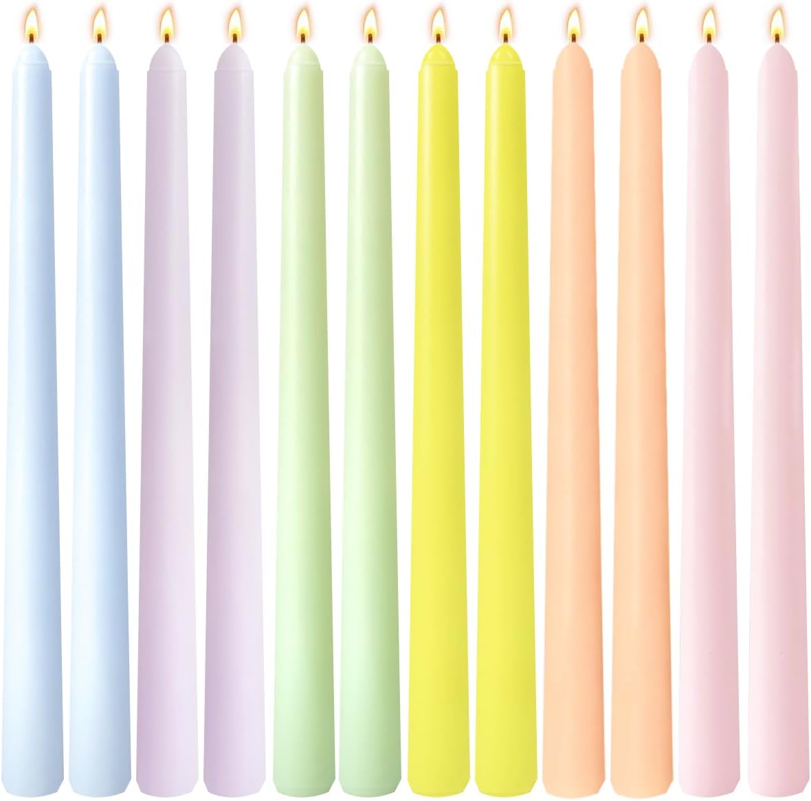 12 Unscented Taper Candles, Earth Tone Gradient, 10 Inch - Image 12