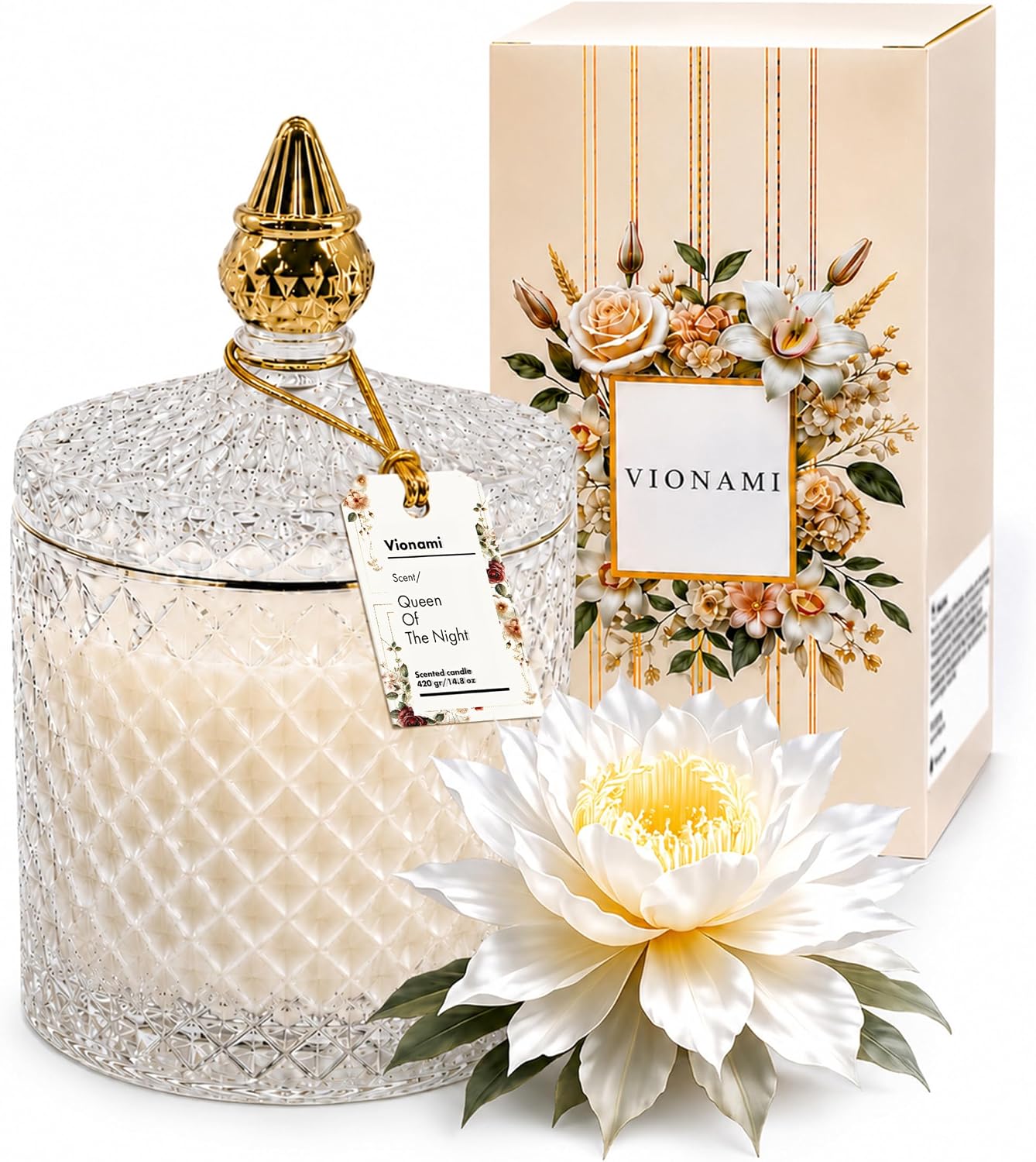 Ghost Orchid Scented Candle, Decorative Glass Jar with Lid, 14.8 oz - Image 8